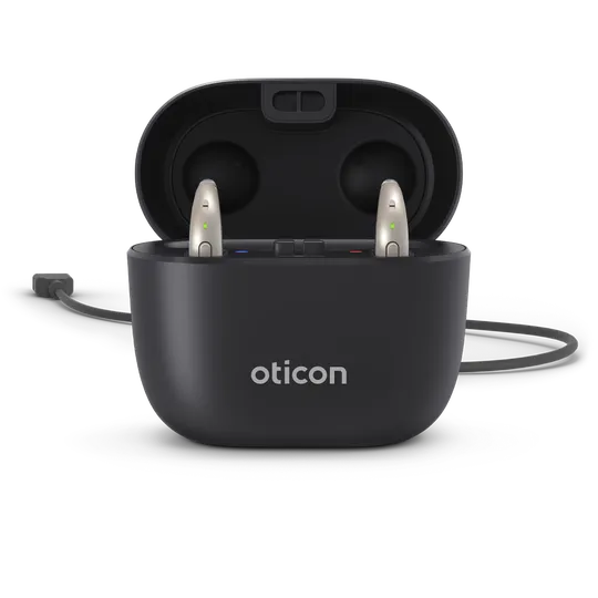 Oticon Intent 1 miniRITE Rechargeable Hearing Aid | One Pair With Powerbank Smart Charger
